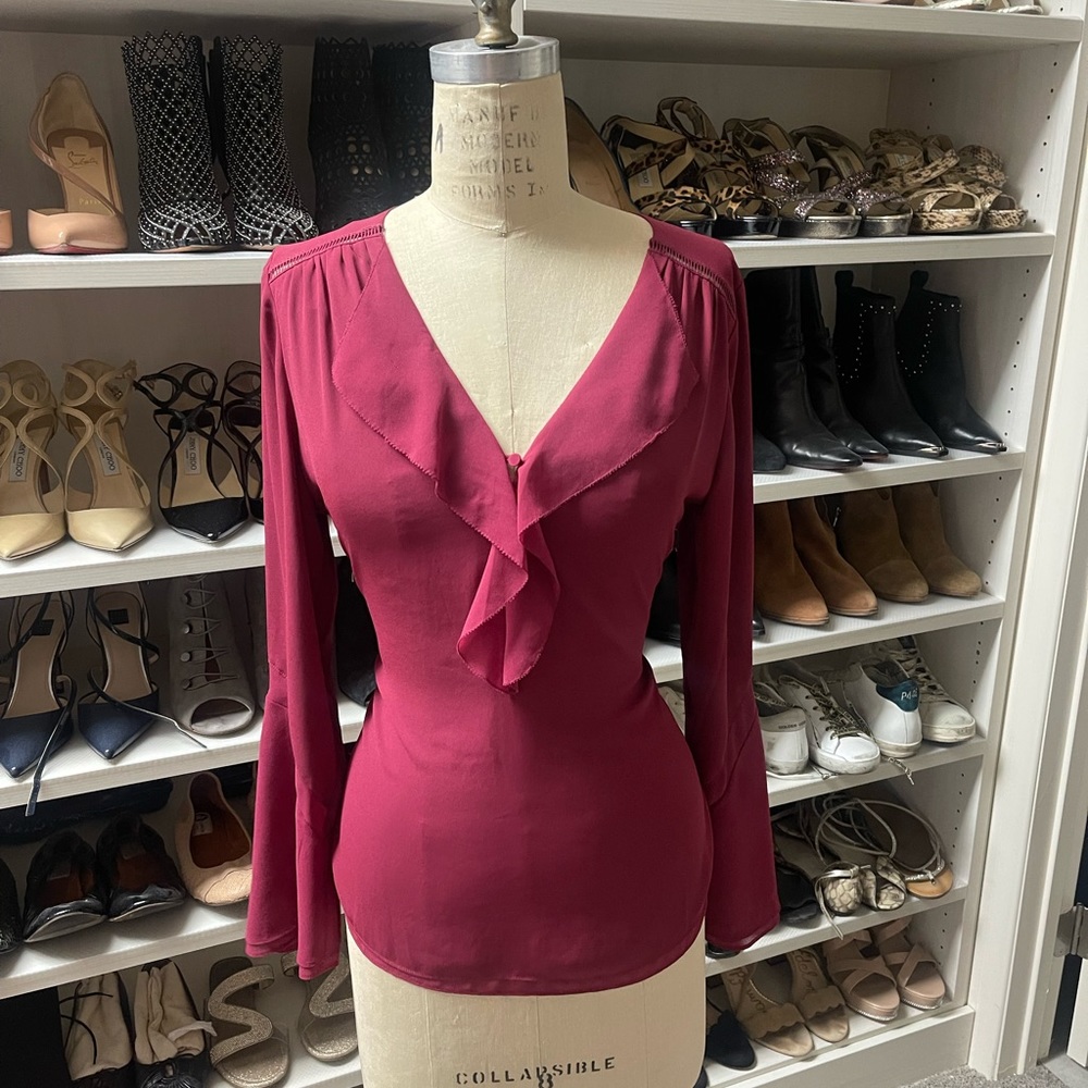 White House black market merlot blouse
